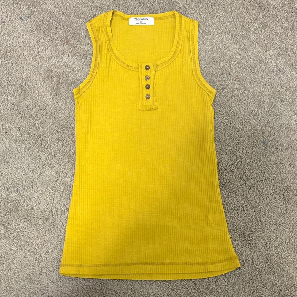 Zenana Outfitters Kids Mustard Tank Top